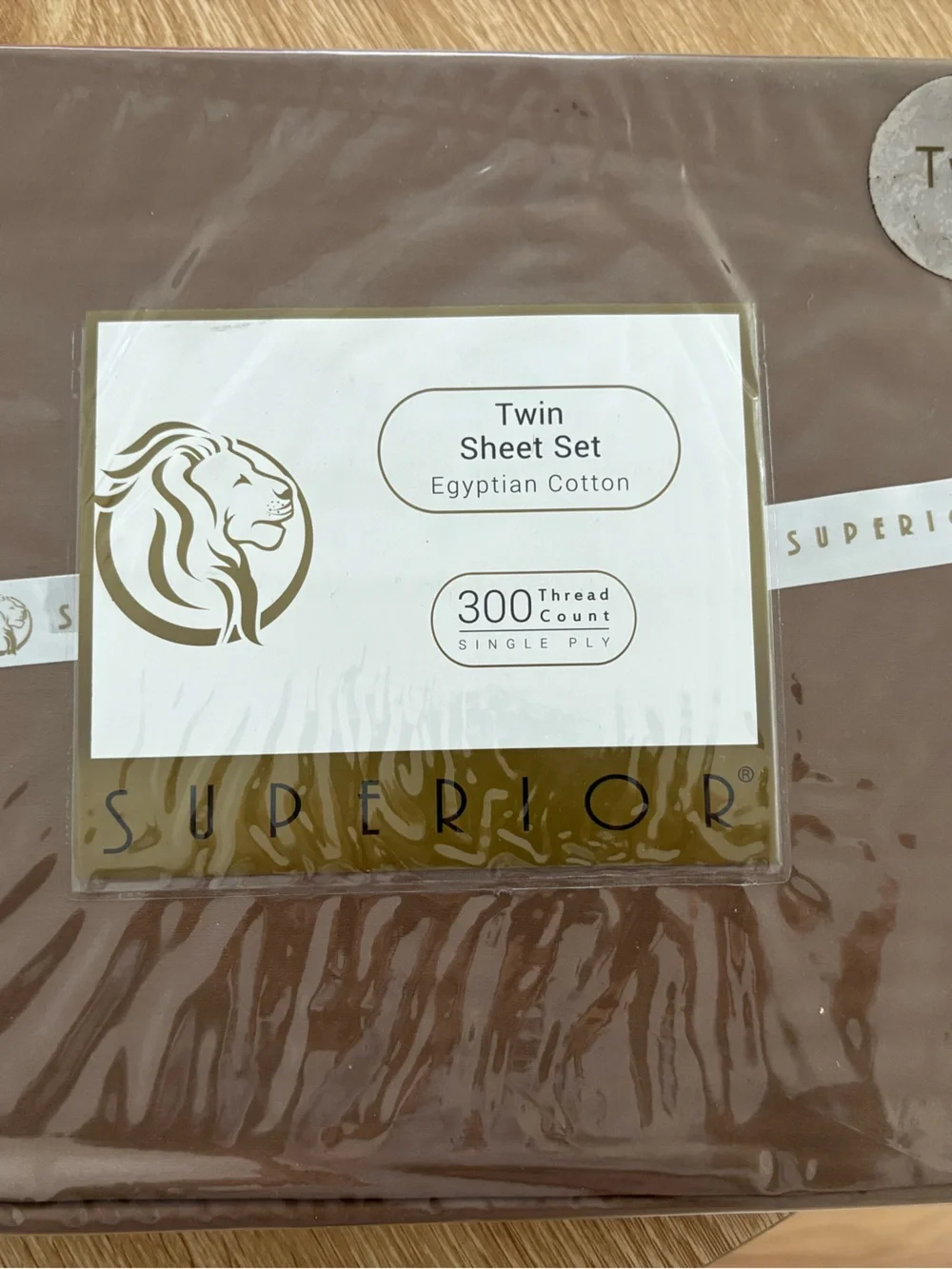 Twin Sheet Set - Brown Egyptian Cotton 300TC